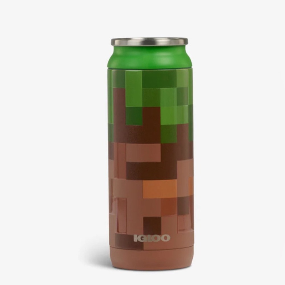 Minecraft x Igloo 16 Oz Tumbler Cooler Can Stainless Steel NWT